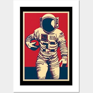 Astronaut Football Player Posters and Art